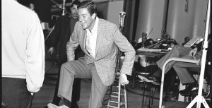 photo of Dick Van Dyke dancing on the set of Mary Poppins