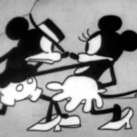 Early animated film called Galloping Gaucho featuring Mickey and Minnie Mouse