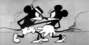 Early animated film called Galloping Gaucho featuring Mickey and Minnie Mouse