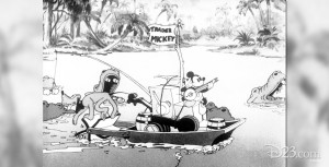 cel from black and white cartoon Trader Mickey featuring Mickey Mouse and Pluto