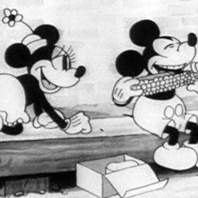 Mickey Mouse and Minnie Mouse in Building a Building