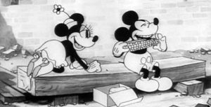Mickey Mouse and Minnie Mouse in Building a Building