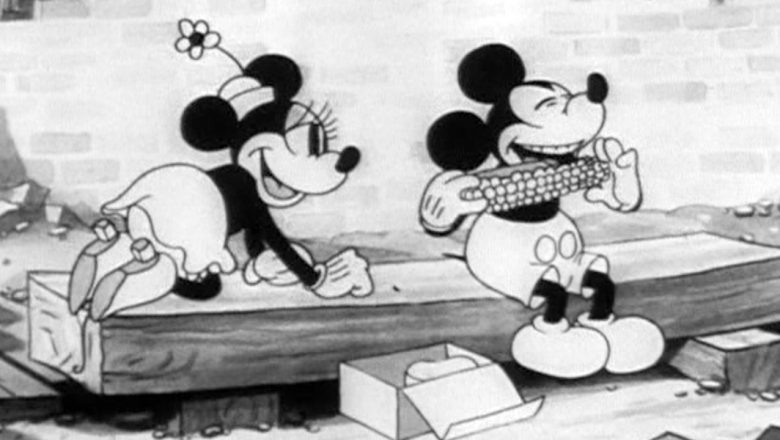Mickey Mouse and Minnie Mouse in Building a Building