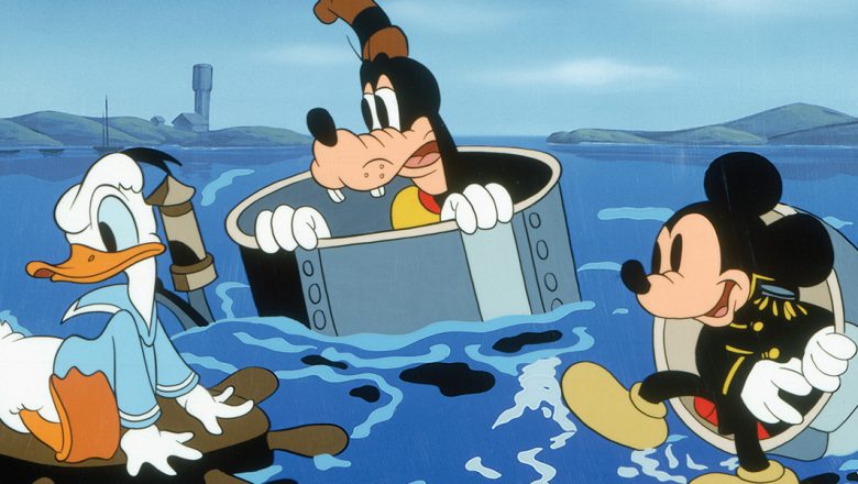 Donald Duck, Goofy, and Mickey Mouse in Tugboat Mickey