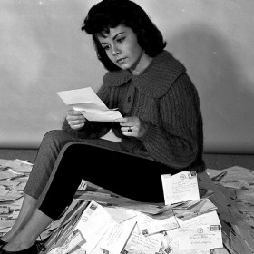 Annette Funicello reading fan mail