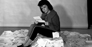 Annette Funicello reading fan mail