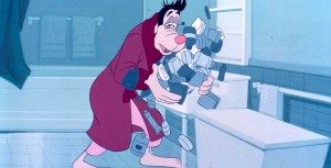 Goofy attacked by a cold virus