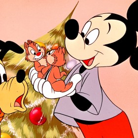 Pluto, Mickey Mouse and Chip n' Dale around the Christmas Tree in this Disney animated short