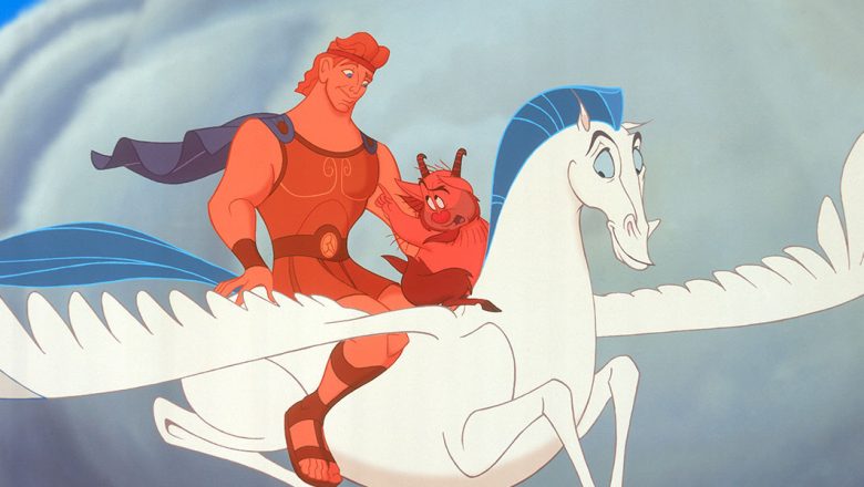 Hercules and his unicorn in Disney film Hercules