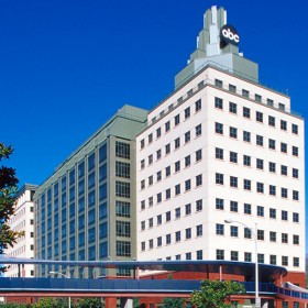 The Riverside Building, new home of ABC, is dedicated at the Walt Disney Studios in Burbank