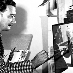 photo of Salvador Dali painting Disney's Destino