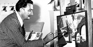 photo of Salvador Dali painting Disney's Destino