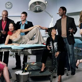 The Grey's Anatomy cast in character