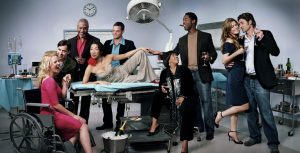 The Grey's Anatomy cast in character