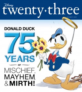 Disney twenty-three Summer 2009 cover art featuring Donald Duck
