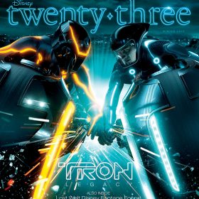 Disney twenty-three Winter 2010 cover art featuring Tron Legacy