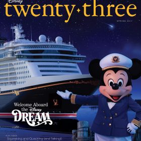 cover art of Spring 2011 Disney Twenty-Three D23 Magazine featuring Mickey Mouse and cruise liner Disney Dream