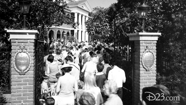 Photo of the Opening of the Haunted Mansion at Disneyland