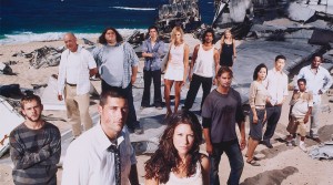 Cast of Lost standing on the beach