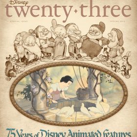 cover of Spring 2012 D23 Magazine Spring 2012 edition featuring 75 Years of Animated Features