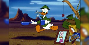 Donald Duck in military uniform