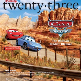 Disney twenty-three Fall 2012 cover art featuring Lightning McQueen and Sally from Cars