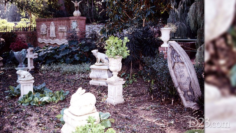 photo of gravemarkers with pet names and figures of dogs, cats, rabbits and animals