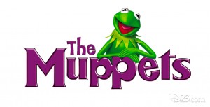 Photo of Kermit the Frog and Muppets Logo