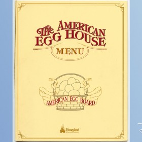 photo of menu from American Egg House Restaurant on Main Street at Disneyland