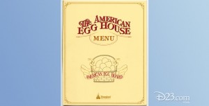 photo of menu from American Egg House Restaurant on Main Street at Disneyland
