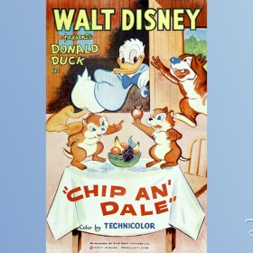 movie poster for Chip an’ Dale featuring Donald Duck, Chip, Dale