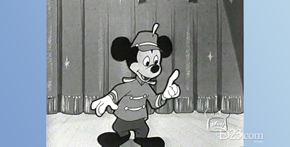 frame from 1950s black and white Mickey Mouse Club show that appeared on Thursdays