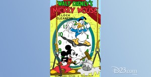 one-sheet movie poster for Clock Cleaners , featuring Mickey Mouse and Donald Duck