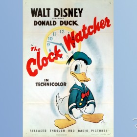 one-sheet movie poster of The Clock Watcher featuring Donald Duck