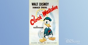 one-sheet movie poster of The Clock Watcher featuring Donald Duck