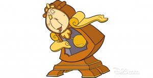 illustration of character Cogsworth from Beauty and the Beast