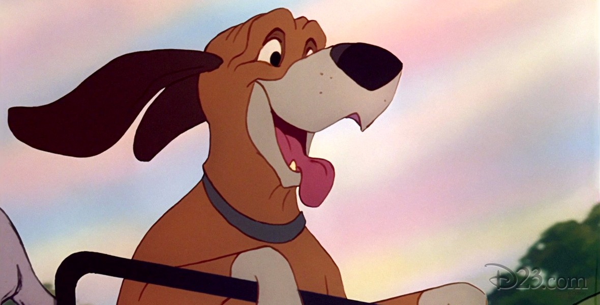 animation cel of Copper dog from The Fox and the Hound