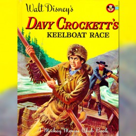 illustrated book cover of Davy Crockett’s Keelboat Race
