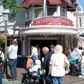 photo of entrance to Disney Clothiers on Main Street at Disneyland
