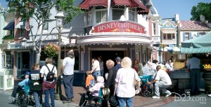 photo of entrance to Disney Clothiers on Main Street at Disneyland