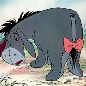 cel from Winnie the Pooh film featuring the donkey Eeyore.