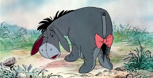 cel from Winnie the Pooh film featuring the donkey Eeyore.