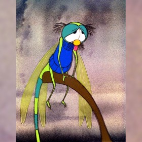 cel from animated movie The Rescuers featuring dragonfly Evinrude.