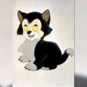 cel from animated feature Pinocchio, featuring Figaro the kitten
