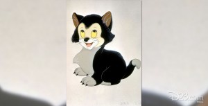 cel from animated feature Pinocchio, featuring Figaro the kitten
