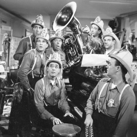 group photo of Firehouse Five Plus Two Dixieland band