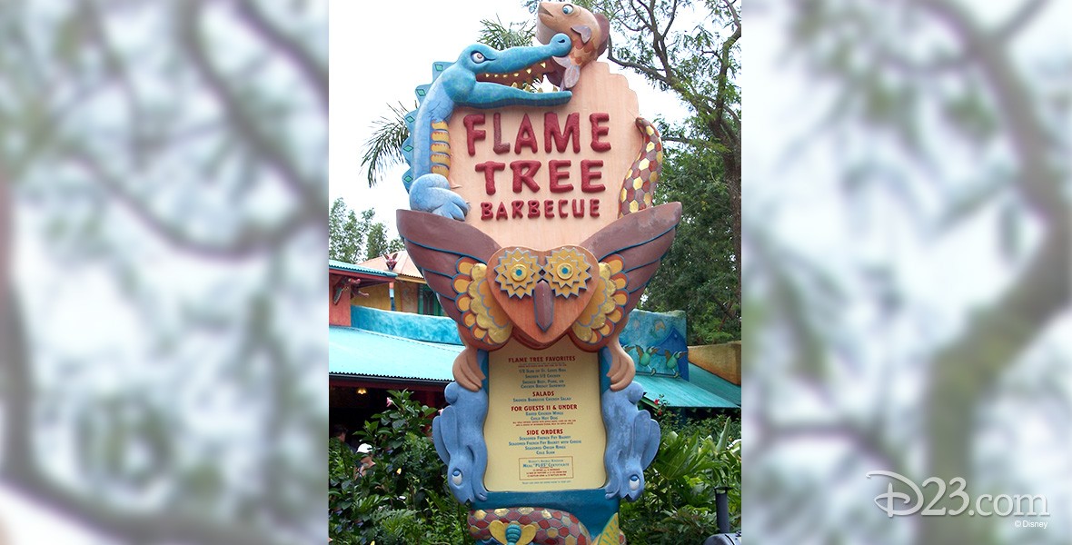 photo of Flame Tree Barbecue entrance and sign