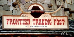photo of entrance sign of Frontier Trading Post shop at Disneyland