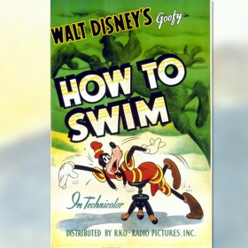 one-sheet movie poster for How to Swim featuring Goofy affecting the crawl