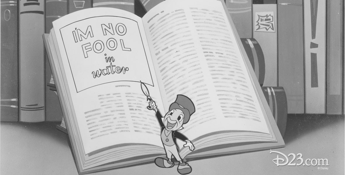 Jiminy Cricket in Mickey Mouse Club cartoon I'm No Fool in Water